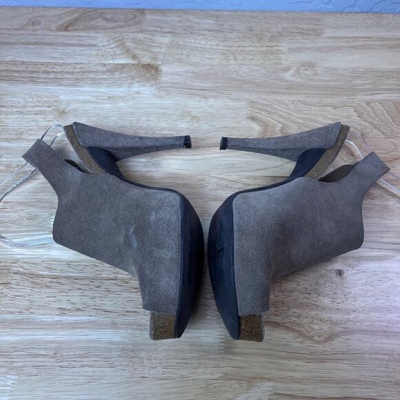 Pedro Garcia España Sandals Womens 40EU 9-9.5 Suede Ankle Strap Brown Peep Toe - Picture 3 of 9